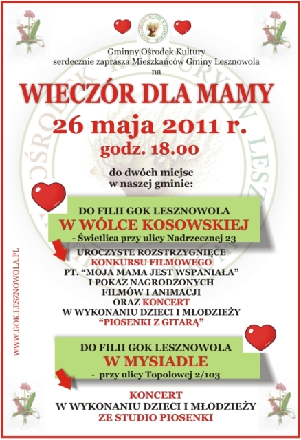 Wieczór dla Mamy w Mysiadle i Wólce Kosowskiej