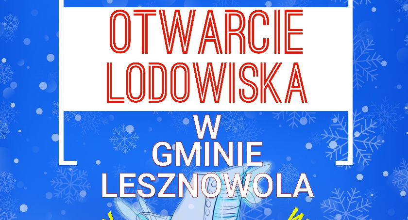 Zaproszenie na otwarcie lodowiska
