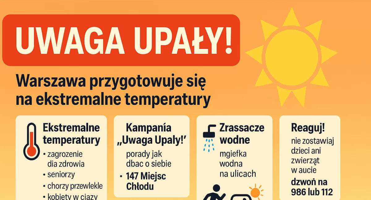 „Uwaga Upały!” – Warszawa przygotowuje się na ekstremalne temperatury