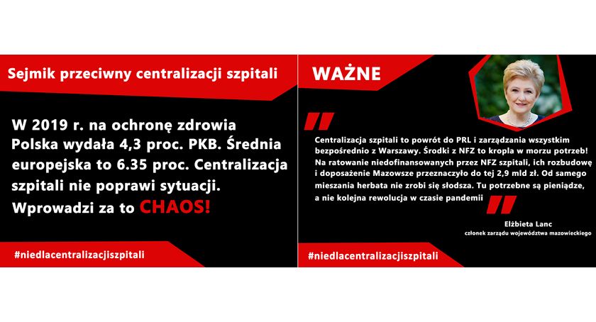 RADNI MAZOWSZA PRZECIWKO CENTRALIZACJI SZPITALI