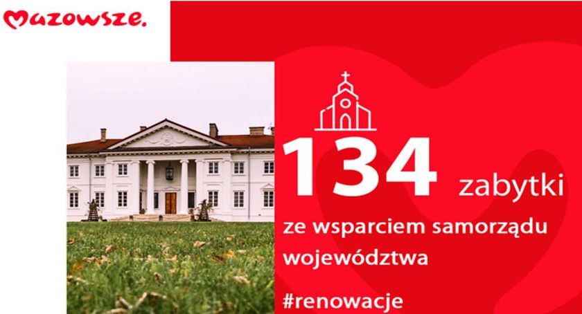 Samorząd Mazowsza dofinansuje 134 zabytki w tym w powiecie pruszkowskim