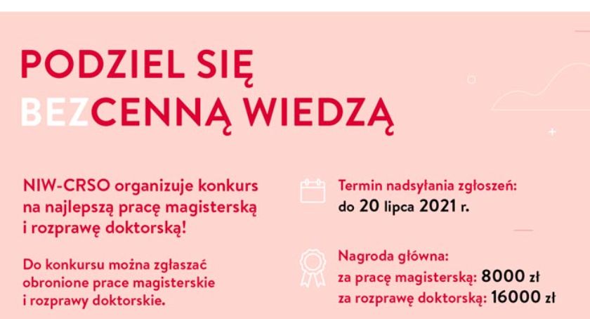 Trwa konkurs na najlepszą pracę magisterską i rozprawę doktorską