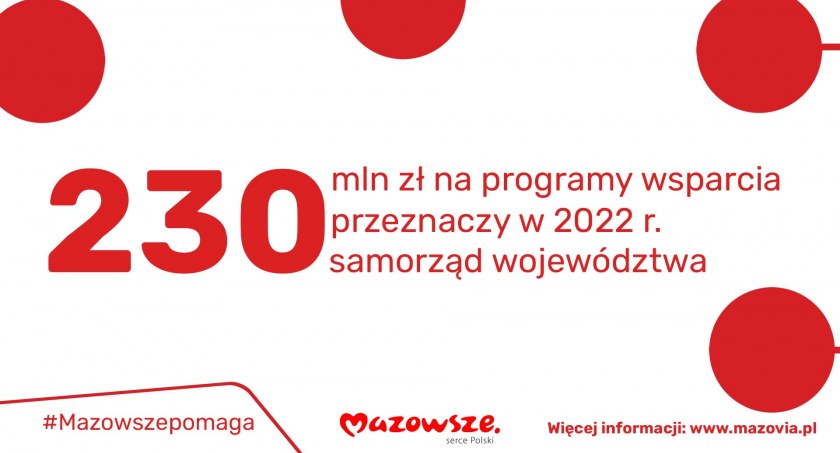 230 mln zł na programy wsparcia od samorządu Mazowsza