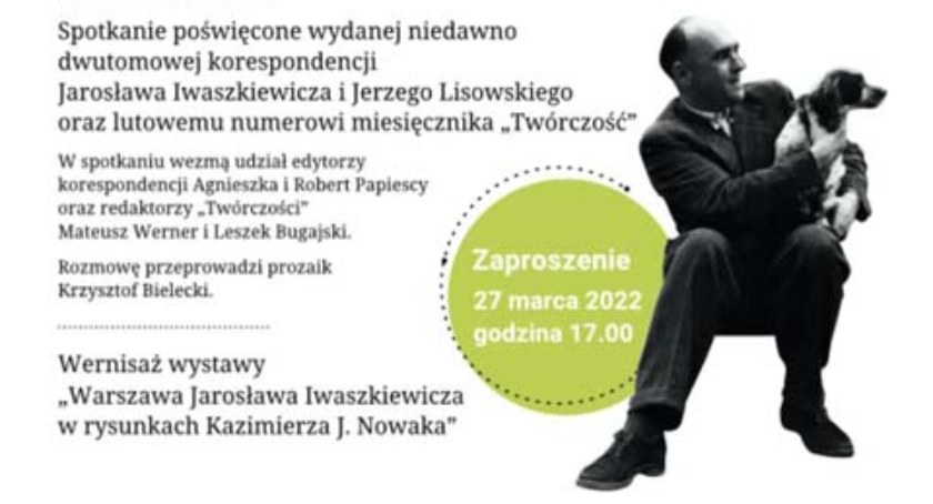 42. rocznica śmierci Jarosława Iwaszkiewicza - zaproszenie do Stawiska