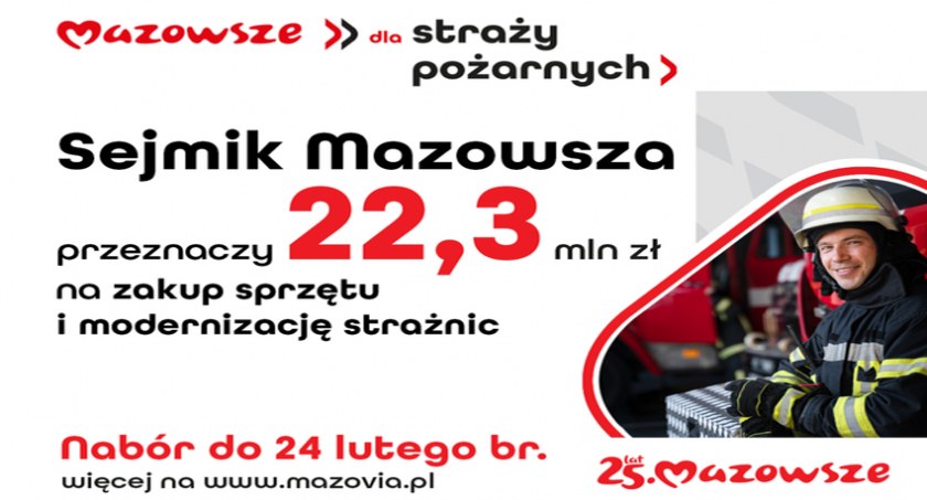 Wielomilionowe wsparcie dla strażaków z Mazowsza