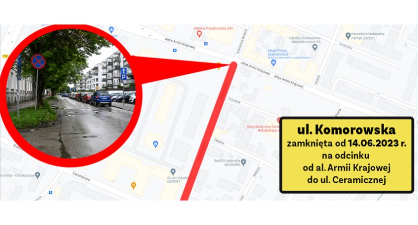 Zamknięcie ul. Komorowskiej w Pruszkowie od 14 czerwca