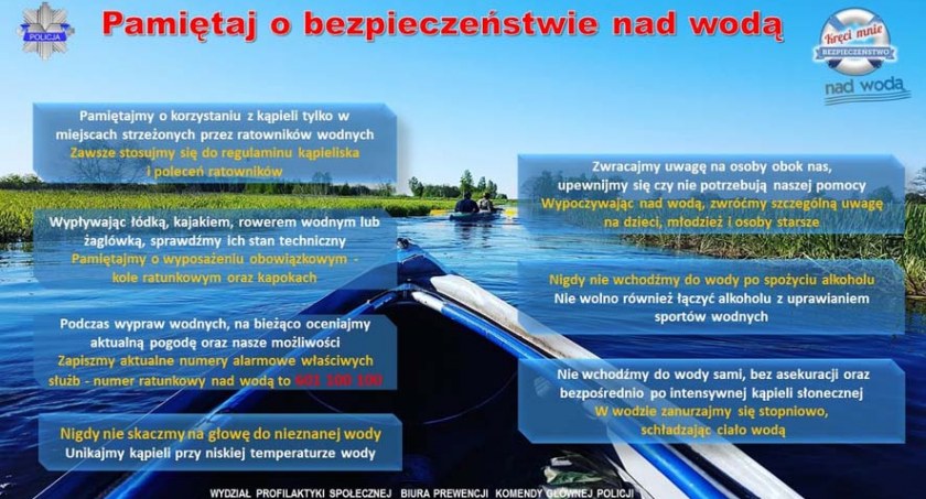Rozsądek podczas przebywania nad wodą!