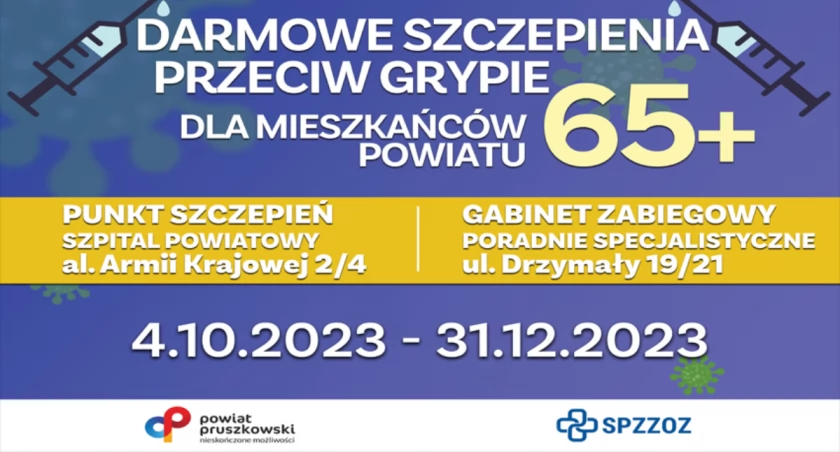 Szczepienia przeciw grypie dla mieszkańców powiatu pruszkowskiego w wieku 65+