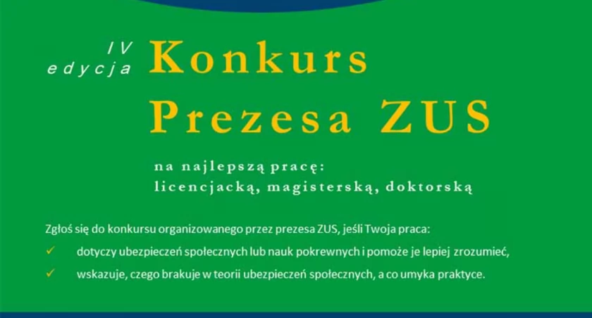 Konkurs Prezesa ZUS na najlepszą pracę licencjacką, magisterską oraz doktorską