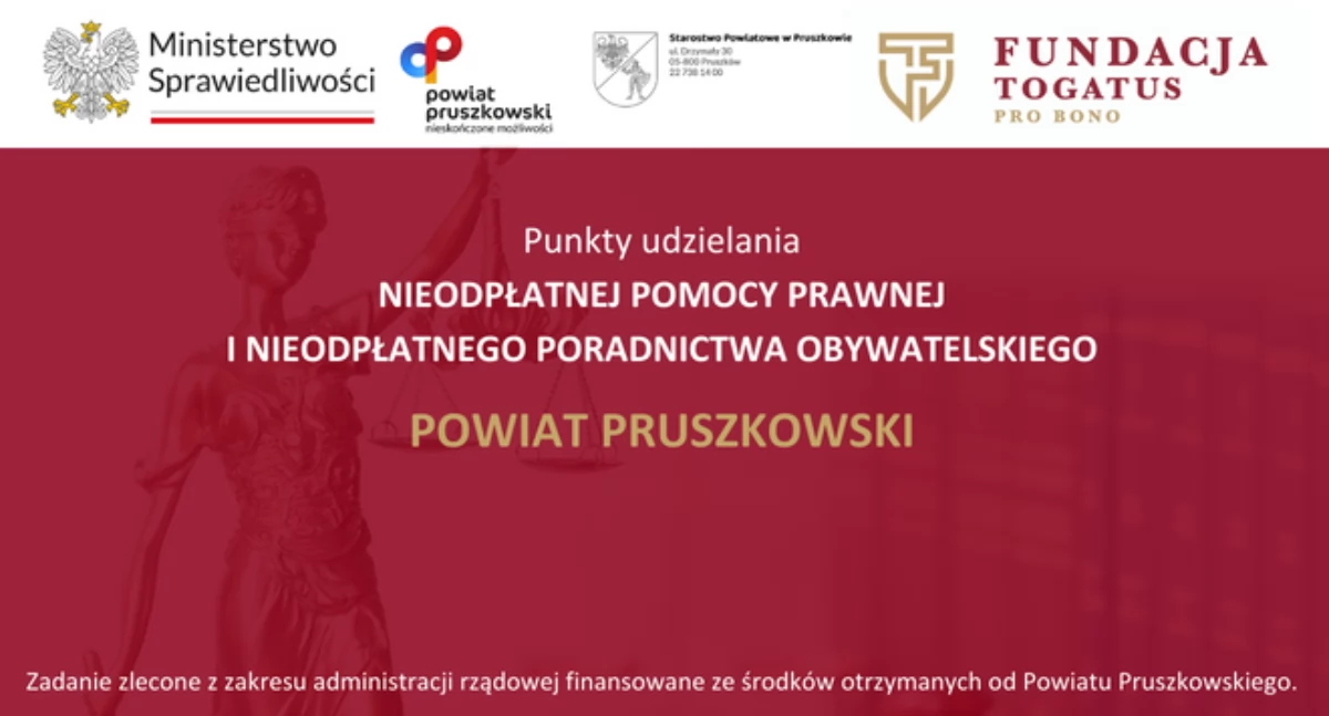 Promocja - nieodpłatna pomoc prawna i nieodpłatne poradnictwo obywatelskie - Powiat Pruszkowski