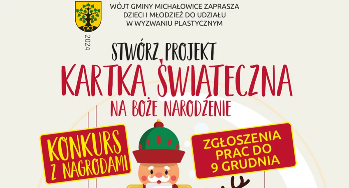 Konkurs plastyczny gminy Michałowice dla dzieci i młodzieży na najpiękniejszą kartkę na Boże Narodzenie