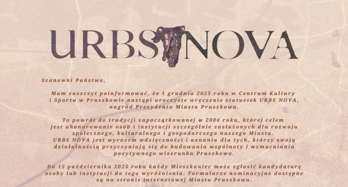 Pruszków wznawia tradycję nagrody URBS NOVA