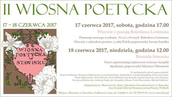 II Wiosna Poetycka w Muzeum im. Anny i Jarosława Iwaszkiewiczów w Stawisku