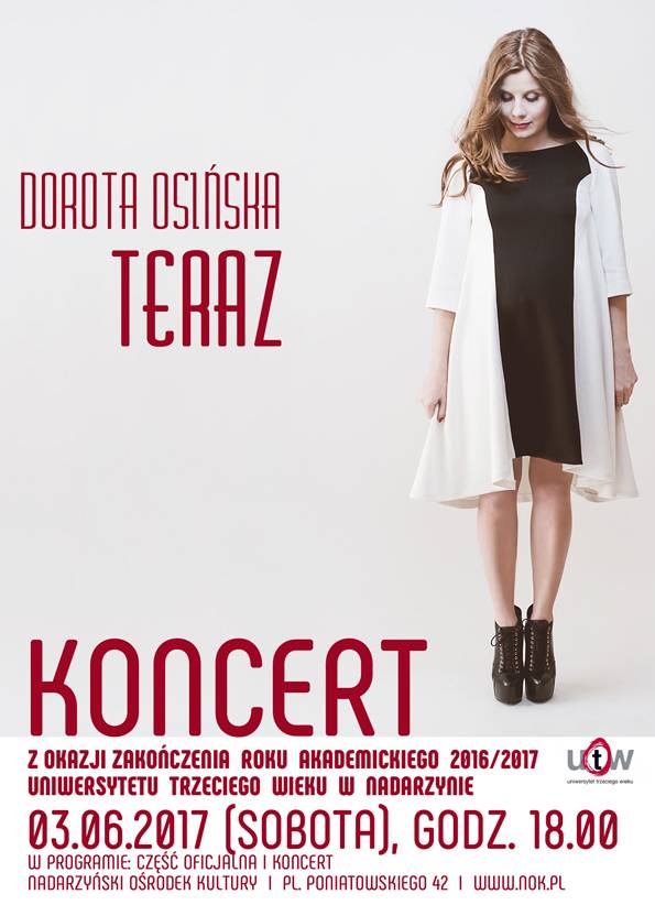 Koncert Doroty Osińskiej z okazji zakończenia roku akademickiego Uniwersytetu Trzeciego Wieku w Nada