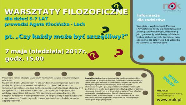Warsztaty filozoficzne dla dzieci 5-7 lat w NOK-u