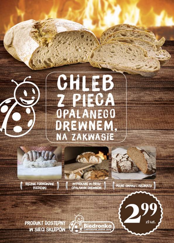 W Biedronce chleb na zakwasie z pieca opalanego drewnem za jedyne 2,99 zł