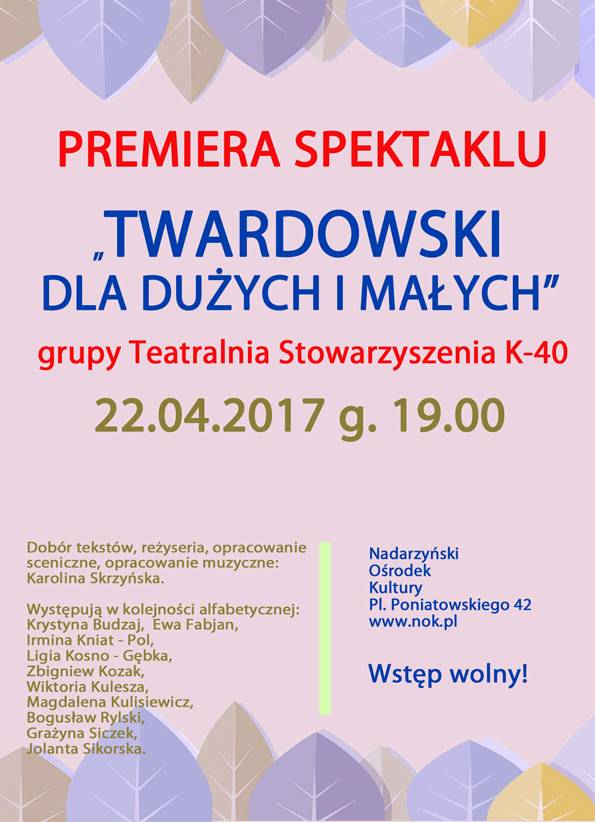 Premiera spektaklu pt. „Twardowski dla dużych i małych”