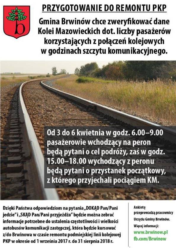 Przed remontem torów PKP: liczenie pasażerów w Brwinowie
