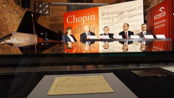 Rękopis Ballady g-moll na urodziny Chopina