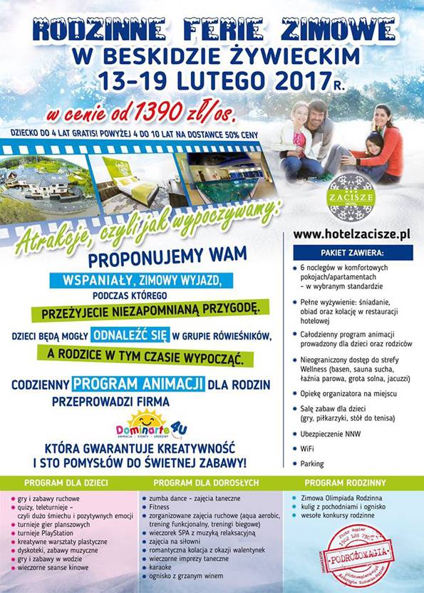 Rodzinne ferie zimowe w Beskidzie Żywieckim