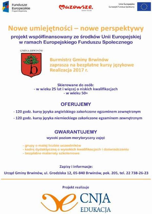 Nowe umiejętności – nowe perspektywy w gminie Brwinów