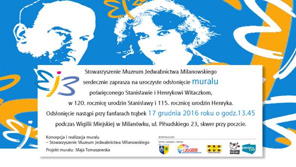 Zapraszamy w najbliższą sobotę na uroczyste odsłonięcie jedwabnego muralu!