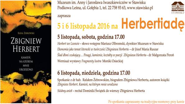 Zapraszamy do Stawiska na HERBERTIADĘ