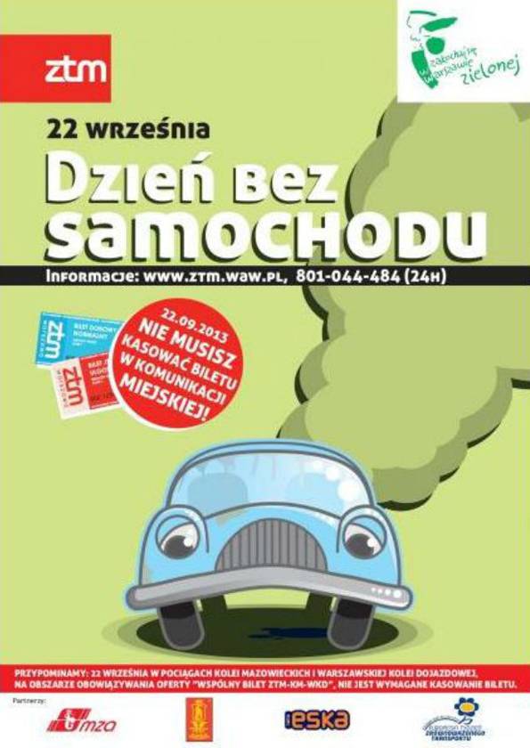 22 września Europejski Dzień Bez Samochodu