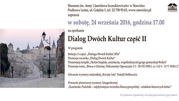 Zaproszenie do Stawiska na Dialog Dwóch Kultur - 24 września