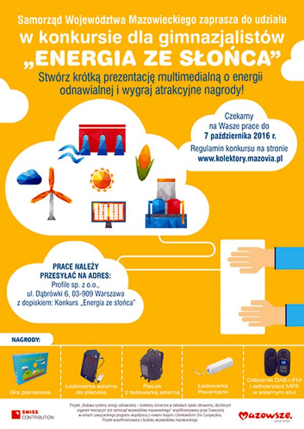 „Energia ze słońca” – konkurs dla dzieci i młodzieży