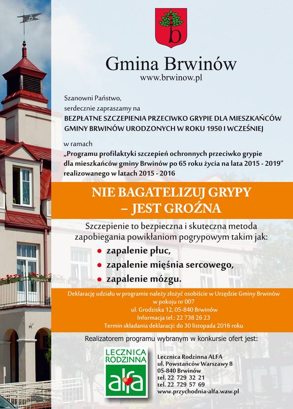 Program szczepień przeciw grypie w gminie Brwinów