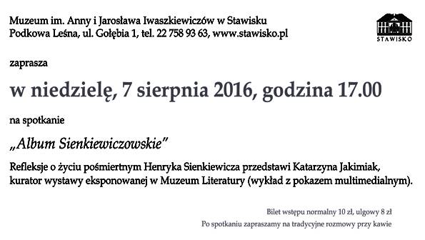 Zapraszamy do Stawiska - 7 sierpnia, godz. 17.00