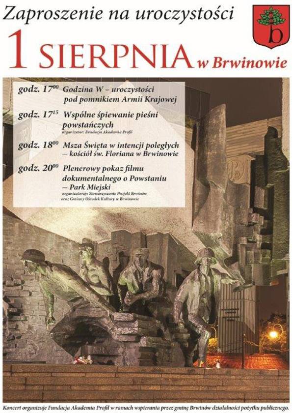 Zapraszam na uroczystości 1 sierpnia w Brwinowie