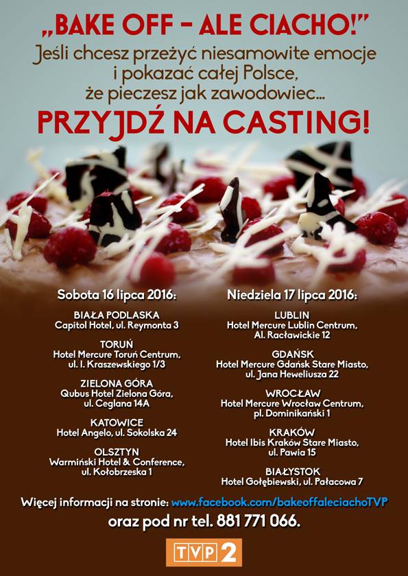 Ruszyły castingi do nowego programu TVP2 - Bake Off-Ale Ciacho!