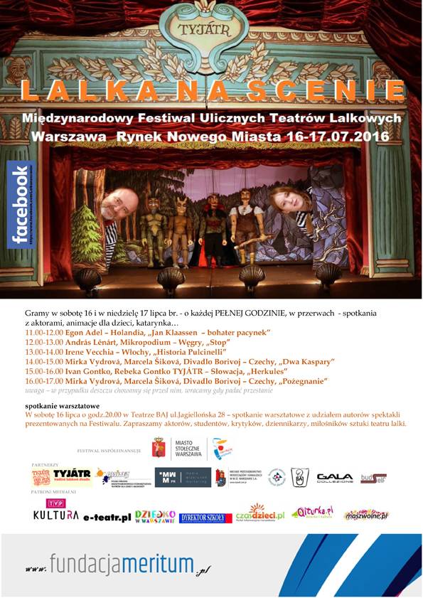 Najbliższy weekend spędź z teatrem ulicznym - Międzynarodowy Festiwal Teatrów Lalkowych