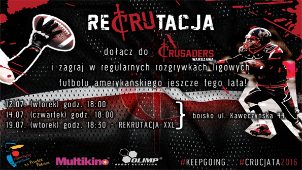 Letnia rekrutacja do drużyny futbolu amerykańskiego CRUsaders Warszawa
