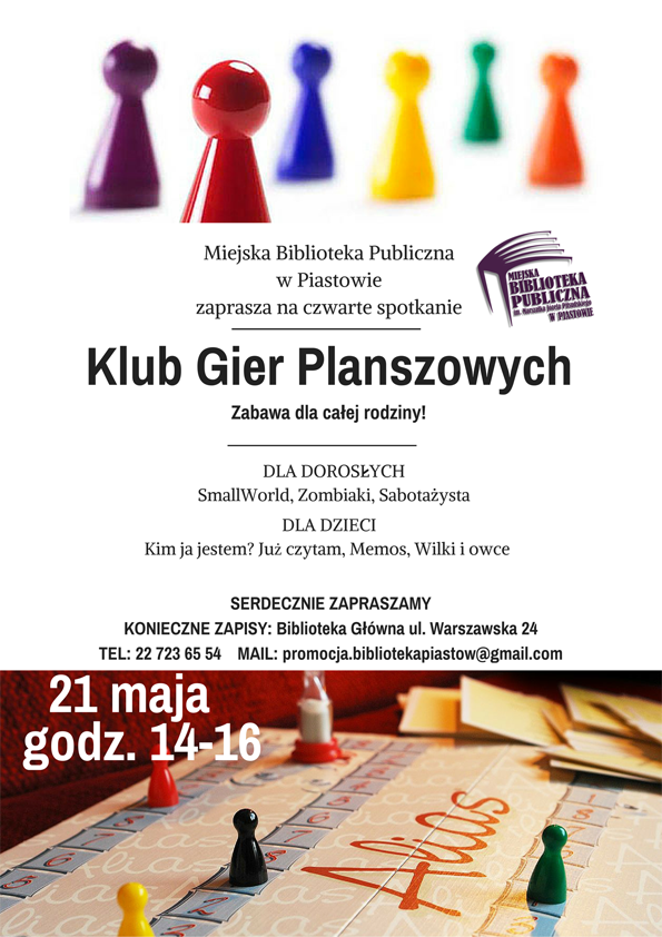 Klub Gier Planszowych - zapraszamy na czwarte spotkanie