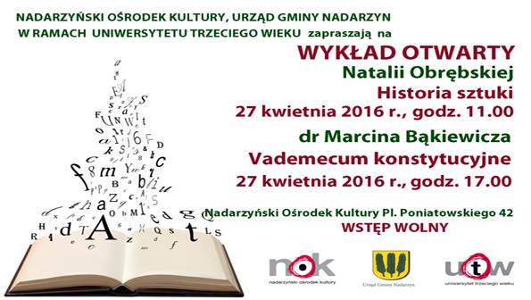 Nadarzyński Ośrodek Kultury zaprasza na wykłady UTW