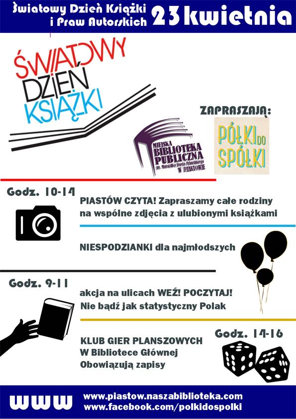 Biblioteka Główna i Półki do Spółki zapraszają na Światowy Dzień Książki