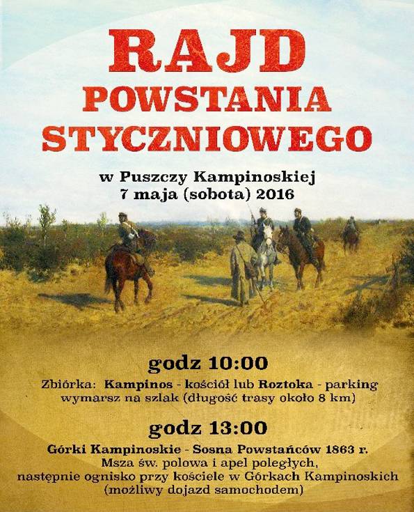 Rajd Kampinoski śladami Powstańców Styczniowych w Puszczy Kampinoskiej