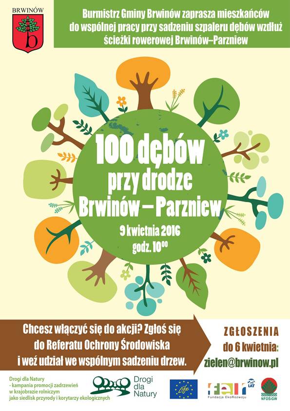100 dębów przy drodze Brwinów-Parzniew