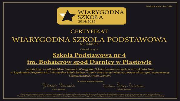 Wiarygodna szkoła z Piastowa