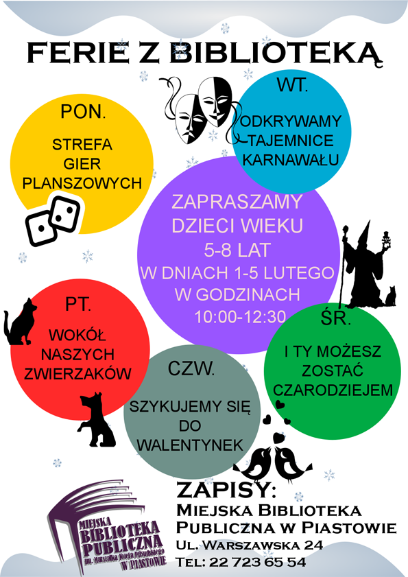 Zapraszamy na Ferie z Biblioteką w Piastowie!