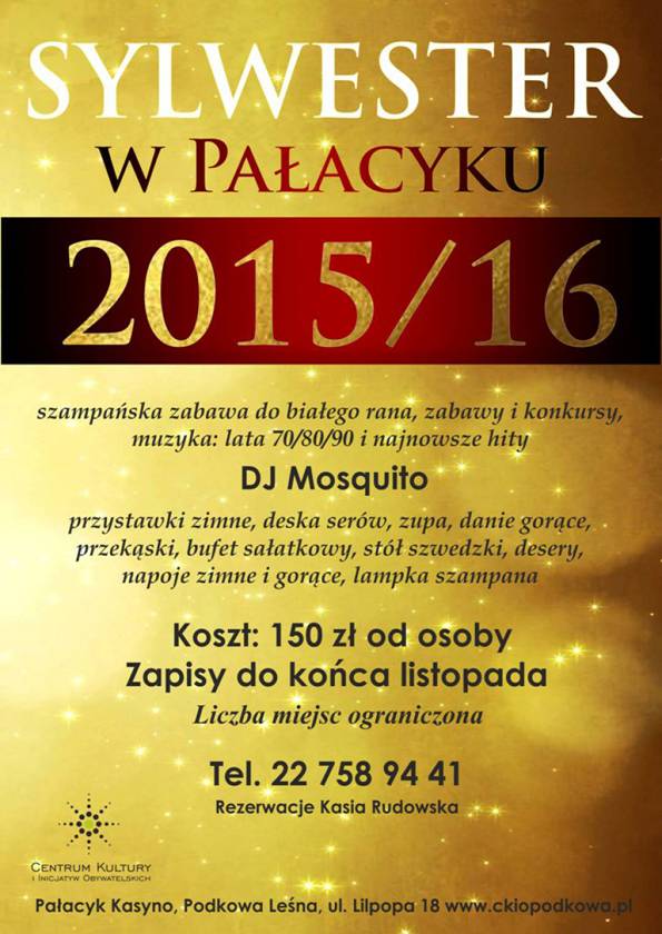 Sylwester w Pałacyku 2015/2016