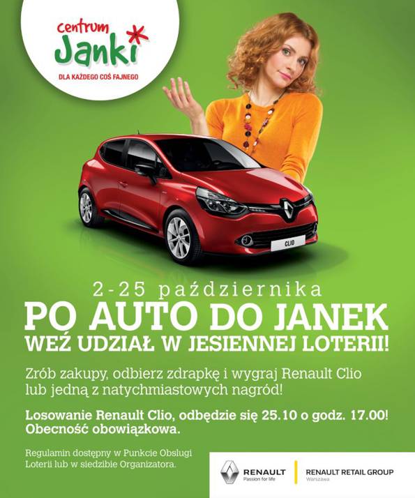 Wyjedź z Centrum Janki nowym RENAULT CLIO