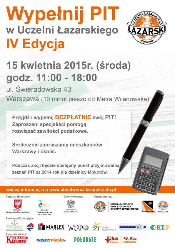 Koleje Mazowieckie partnerem akcji „Wypełnij PIT w uczelni Łazarskiego”