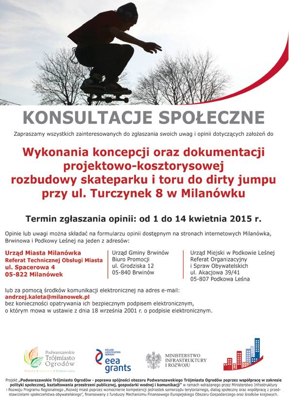 Konsultacje społeczne: skatepark w Milanówku