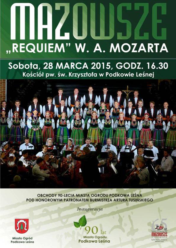 „Requiem” Mozarta w wykonaniu „Mazowsza” w Podkowie Leśnej