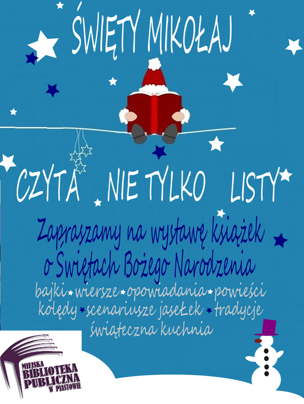 Wystawa książek o tematyce bożonarodzeniowej w piastowskiej Bibliotece Publicznej