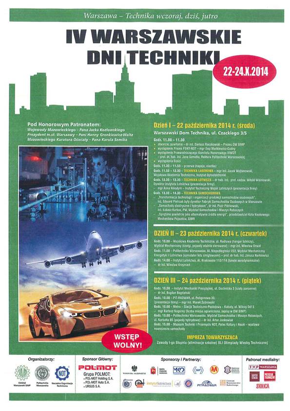 Zaproszenie na IV Warszawskie Dni Techniki